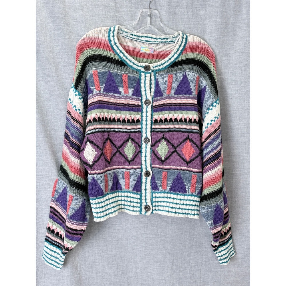 Mother Denim The Soaring High Cardigan Flying Flags Alpaca Knit Sweater M